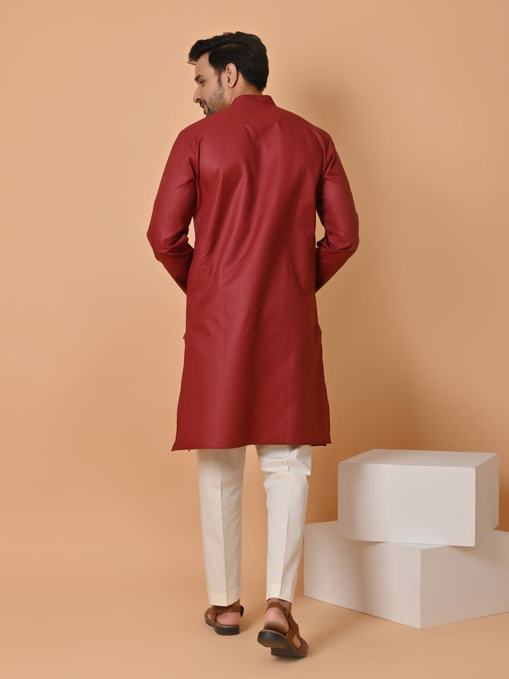 Solid Maroon Kurta Set