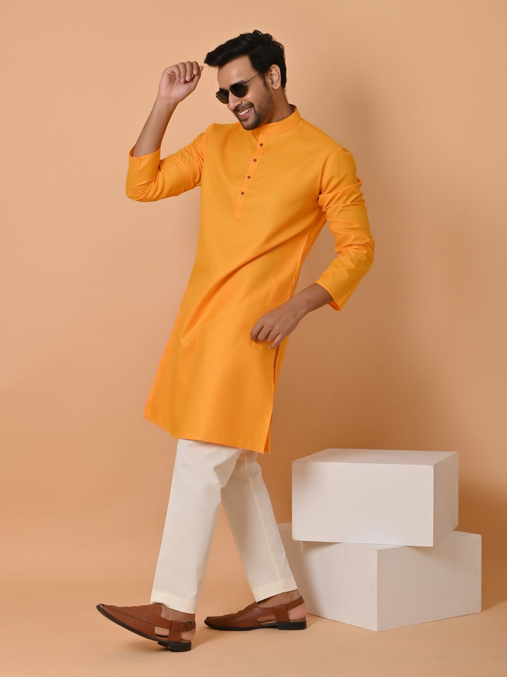 Solid Mustard Kurta Set