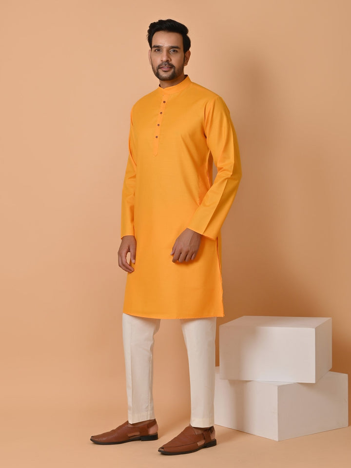 Solid Mustard Kurta Set