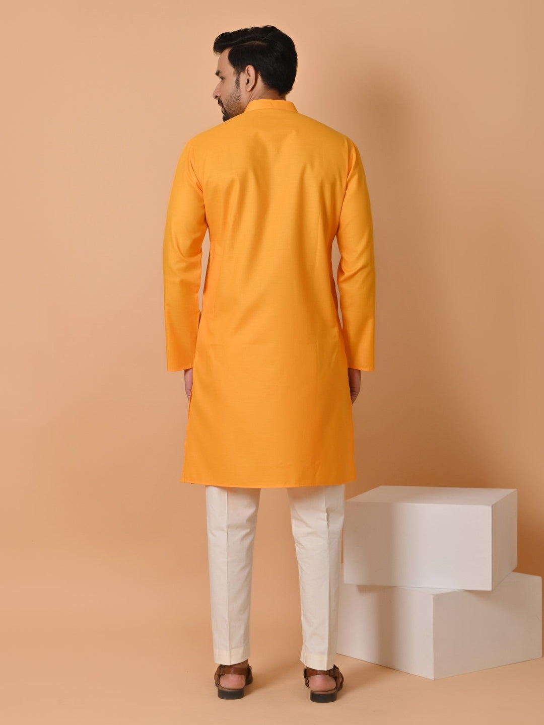 Solid Mustard Kurta Set