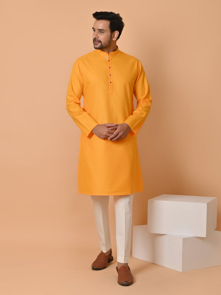 Solid Mustard Kurta Set