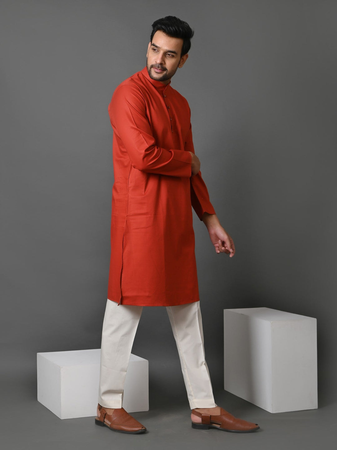 Solid Maroon Kurta Set