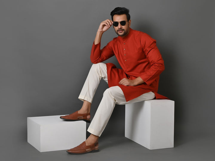 Solid Maroon Kurta Set