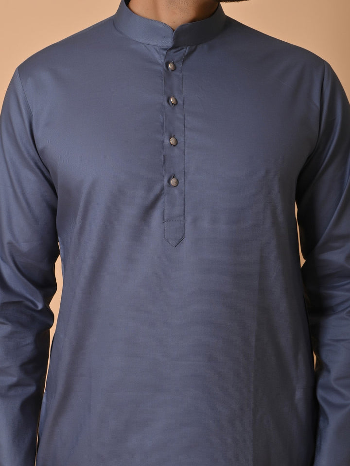 Solid Grey Kurta Set
