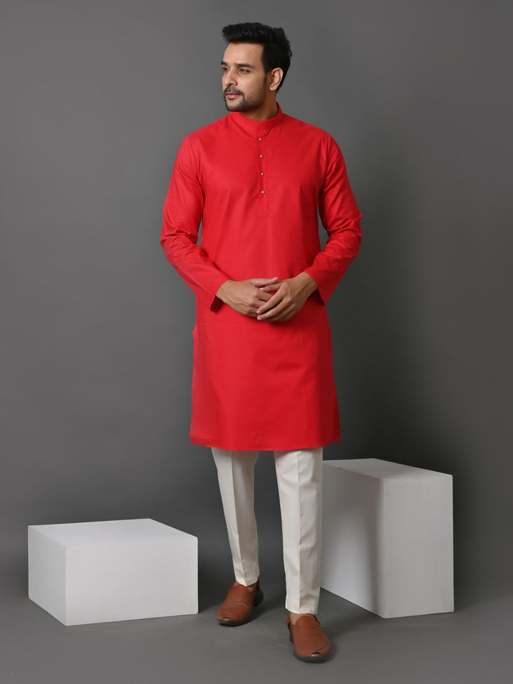 Solid Red Kurta Set