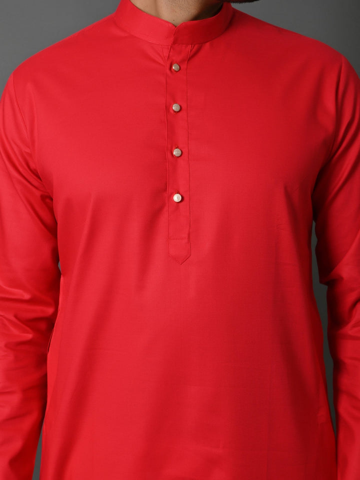 Solid Red Kurta Set