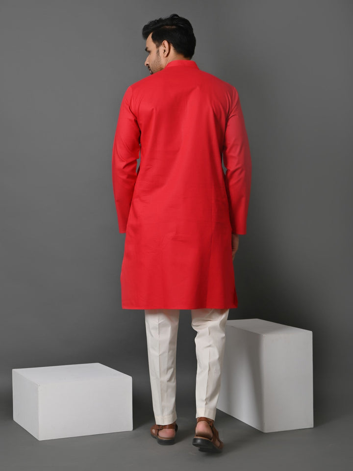 Solid Red Kurta Set