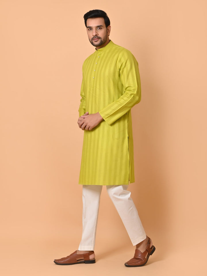 Striped Pista Kurta Set