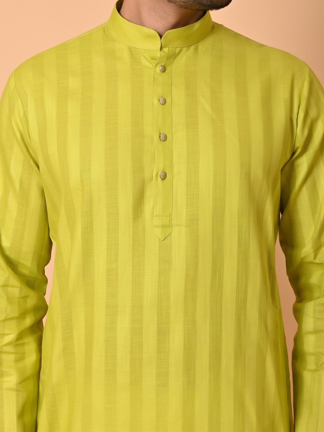 Striped Pista Kurta Set