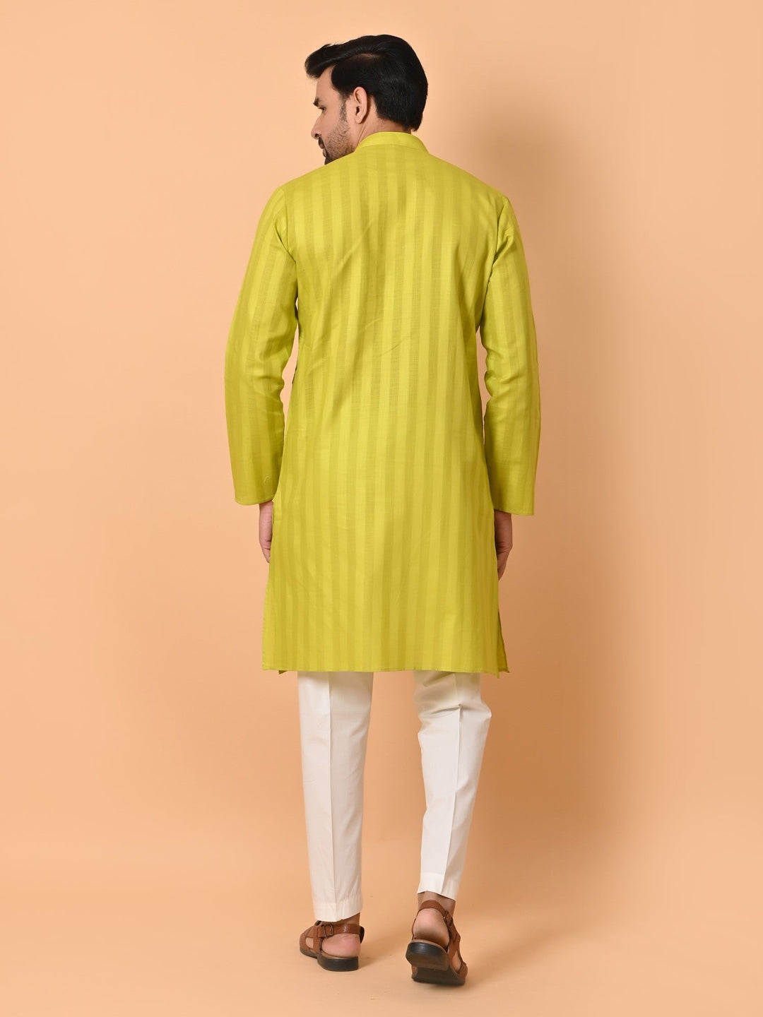 Striped Pista Kurta Set