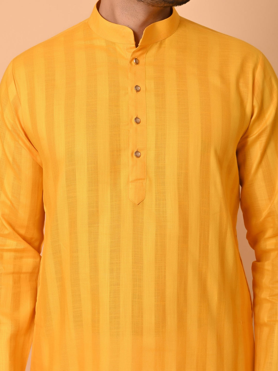 Striped Mustard Kurta Set