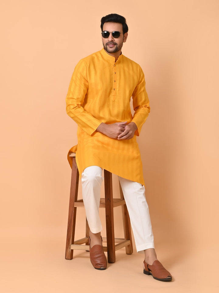 Striped Mustard Kurta Set