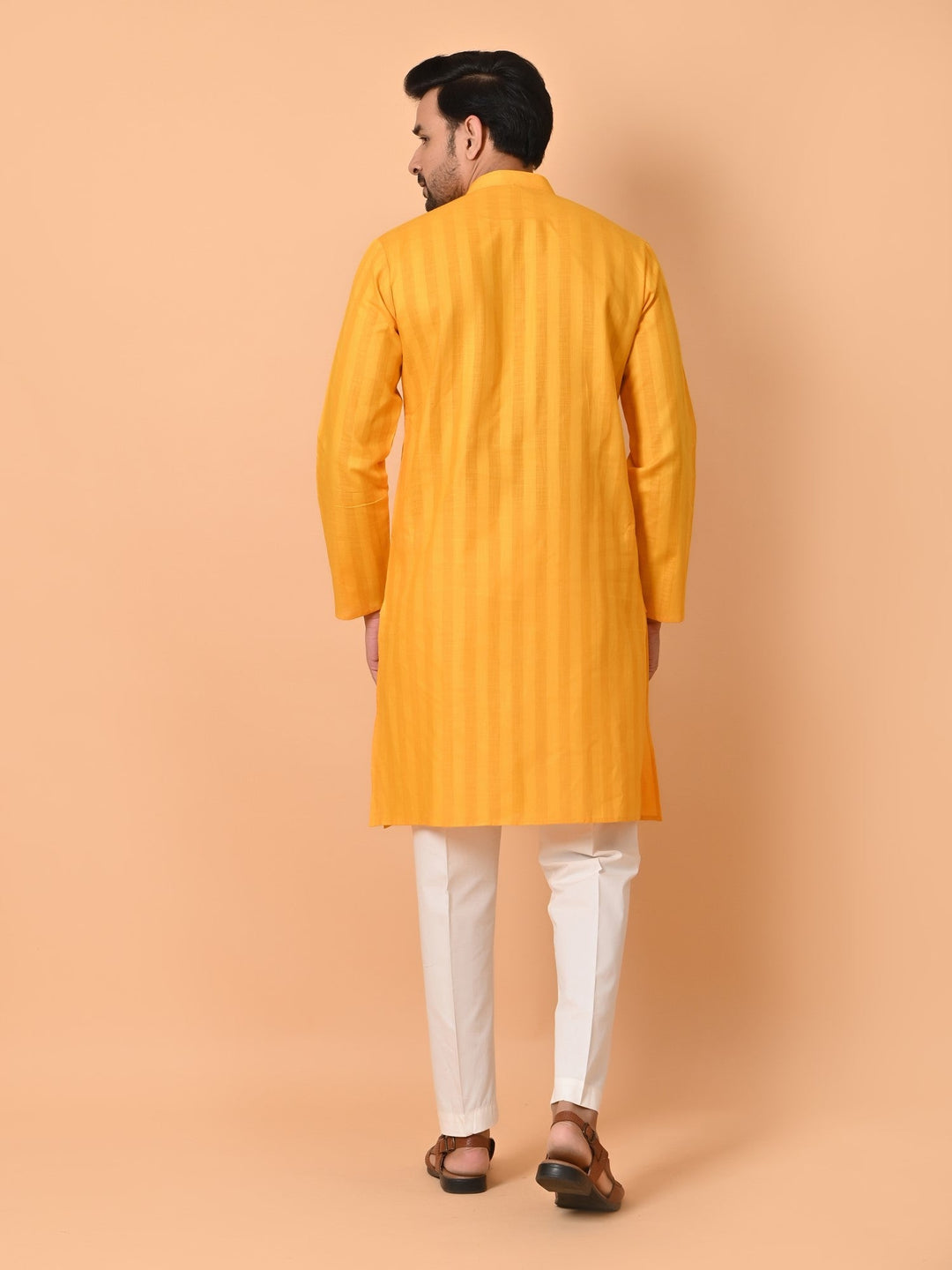 Striped Mustard Kurta Set