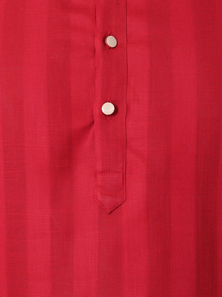 Striped Red Kurta Set