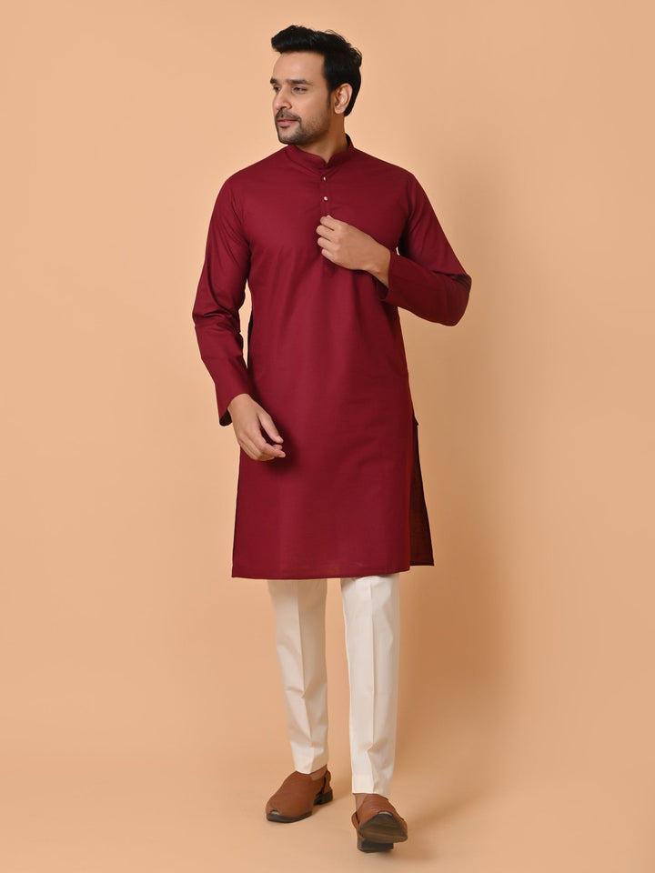 Solid Maroon Kurta Set