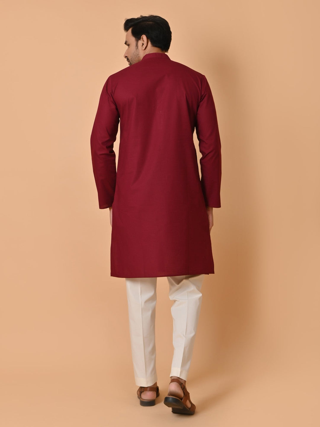 Solid Maroon Kurta Set