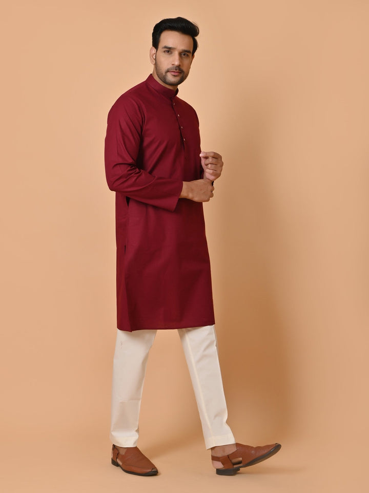 Solid Maroon Kurta Set