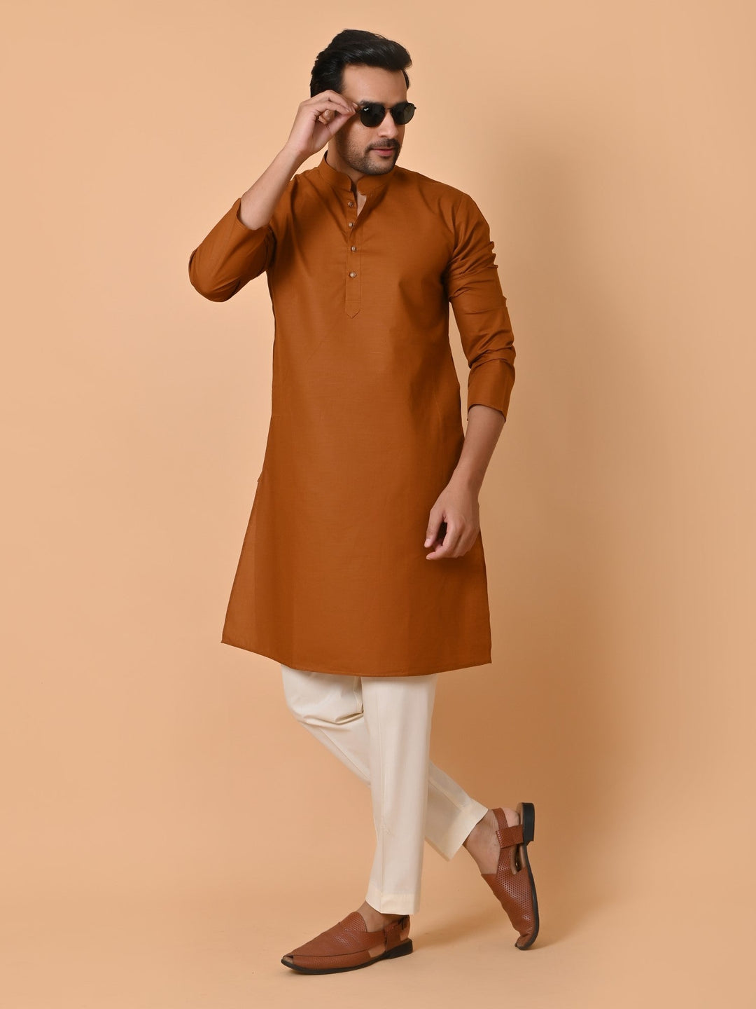 Solid Brown Kurta Set