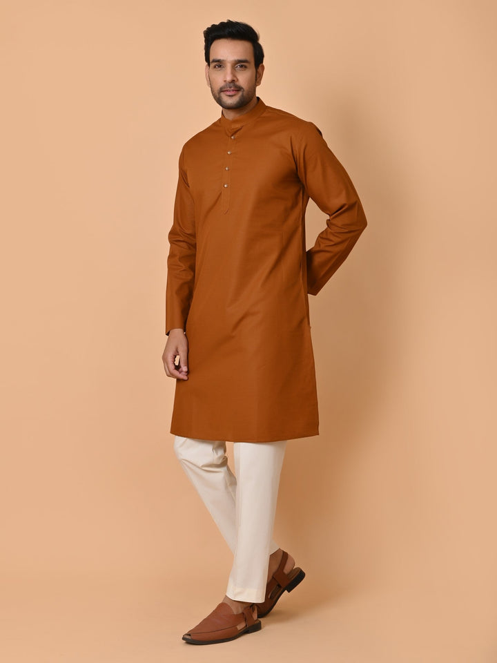 Solid Brown Kurta Set