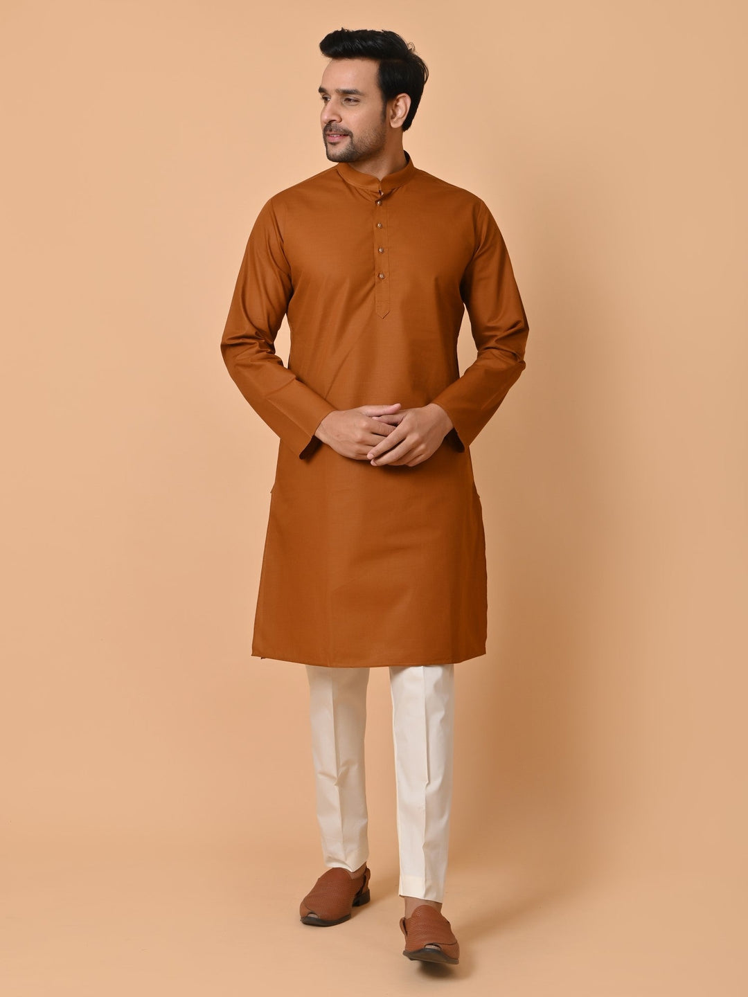 Solid Brown Kurta Set