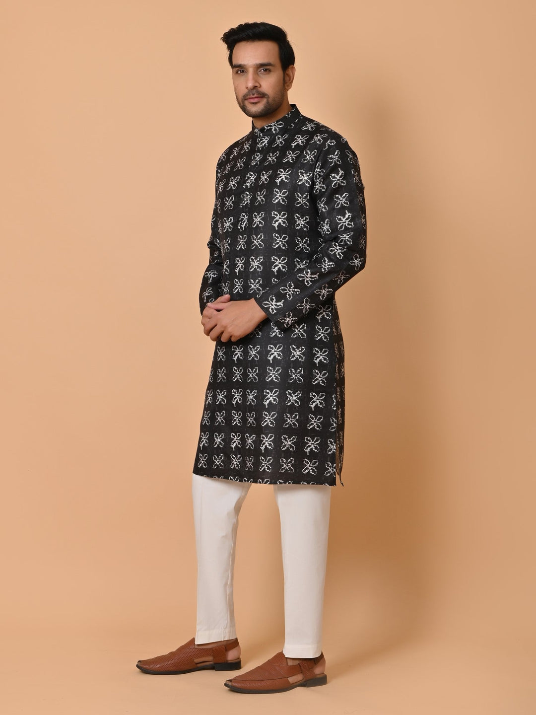 Floral Black Kurta Set