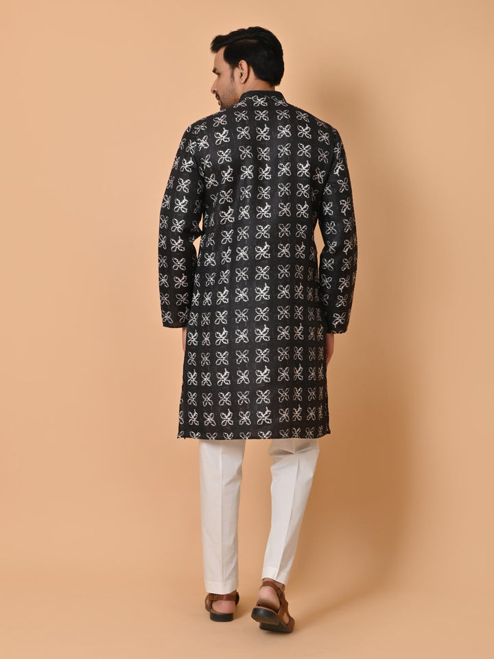 Floral Black Kurta Set