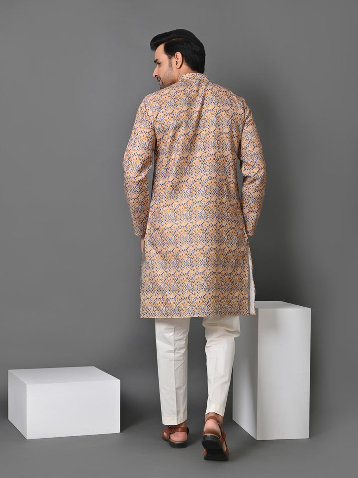 Checked Mustard Kurta Set