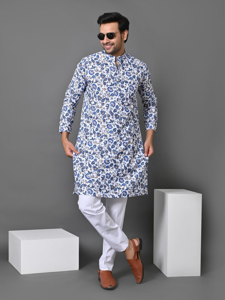 Floral White Kurta Set