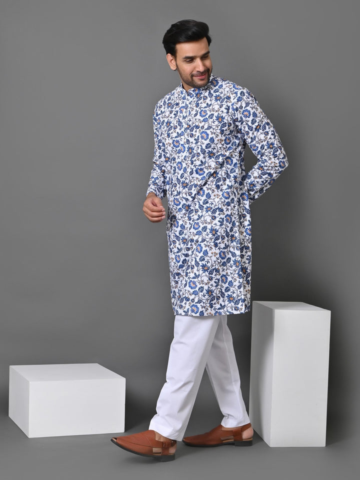 Floral White Kurta Set