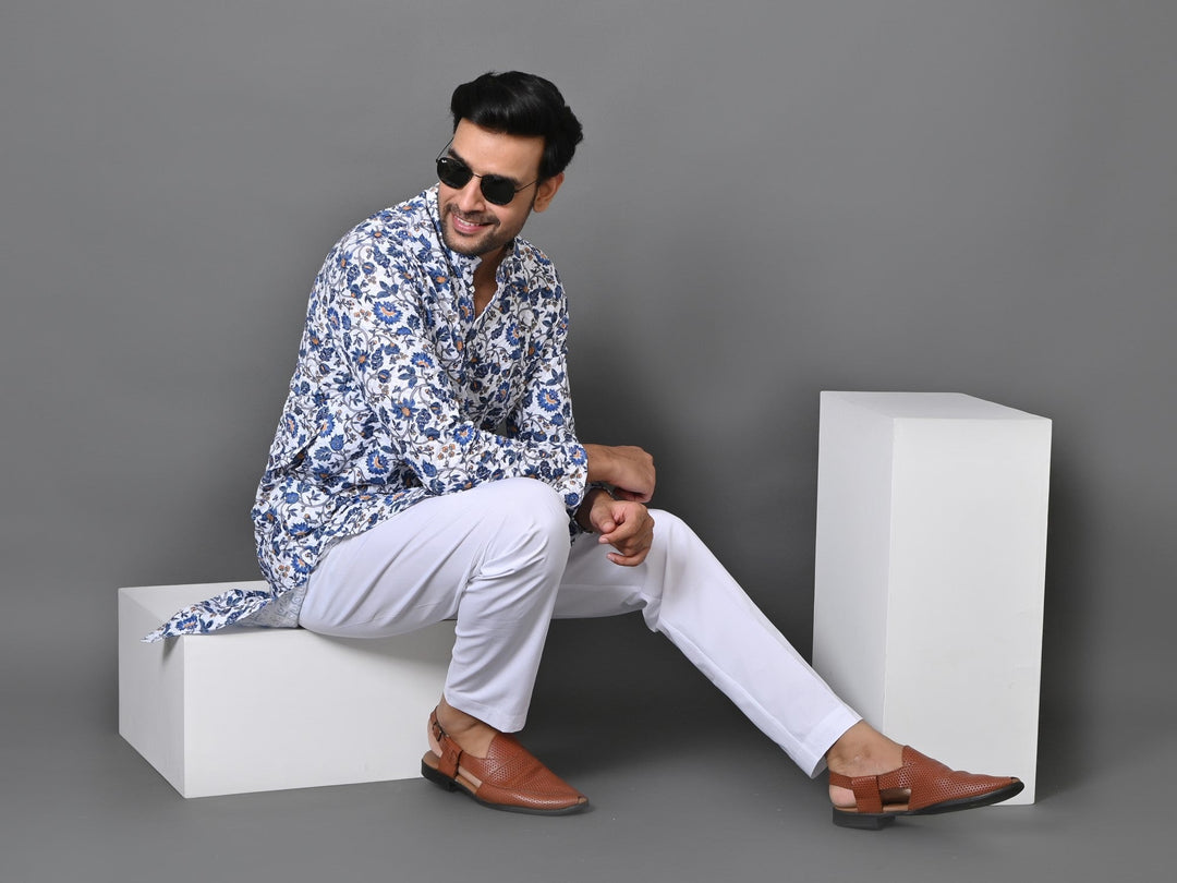 Floral White Kurta Set