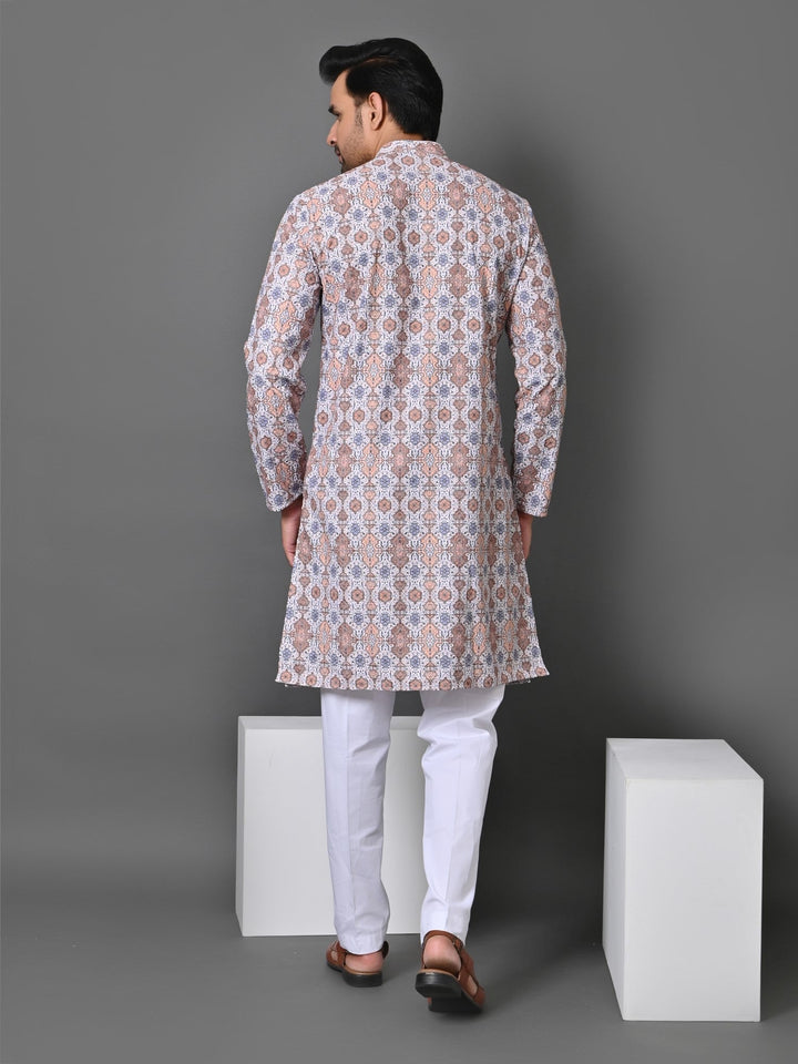 Ethnic Motifs Cream Kurta Set