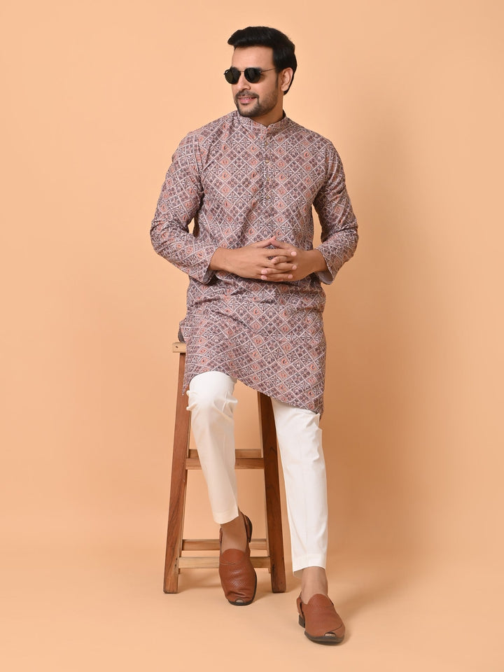 Chikan Brown Kurta Set