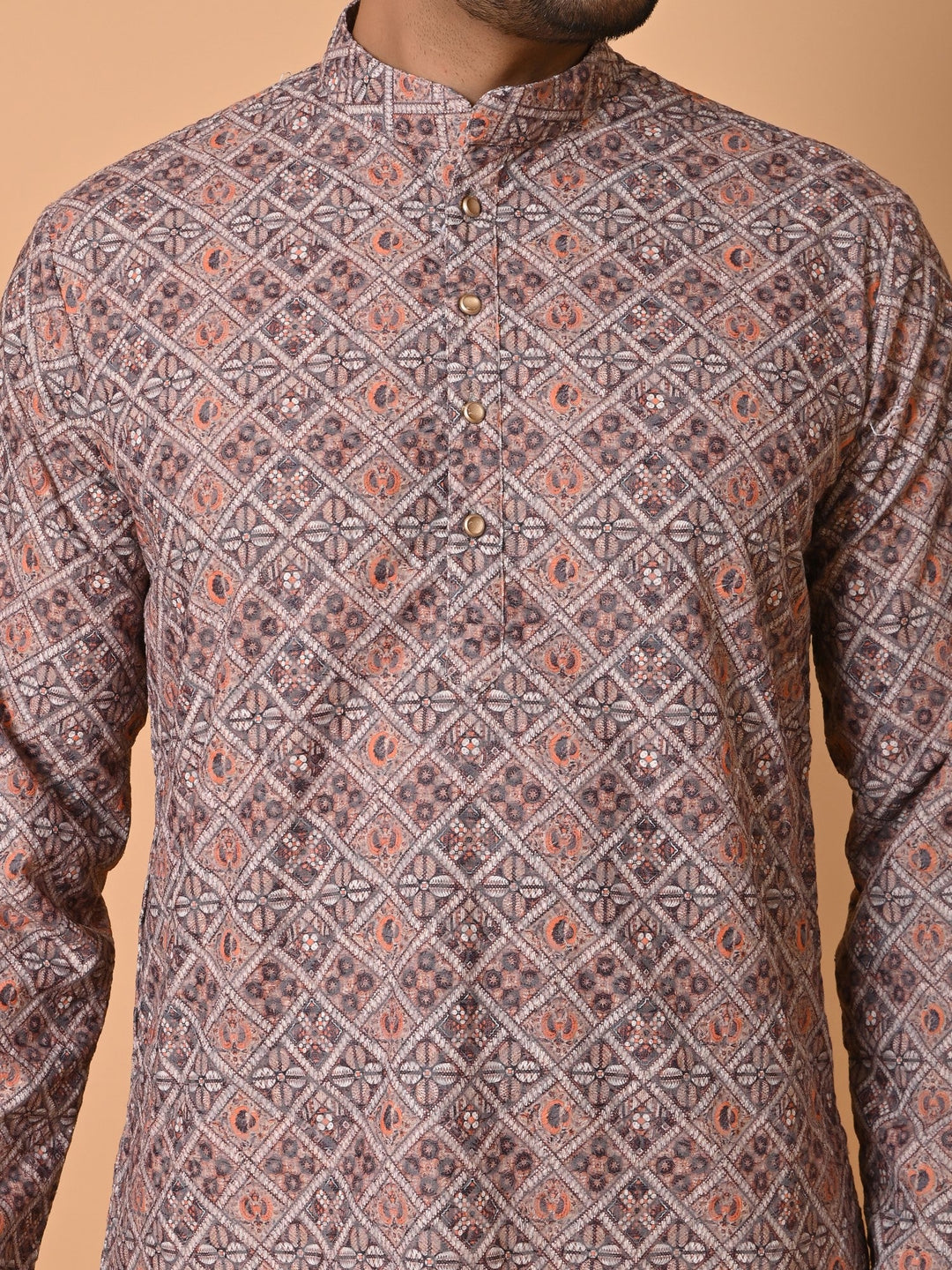 Chikan Brown Kurta Set