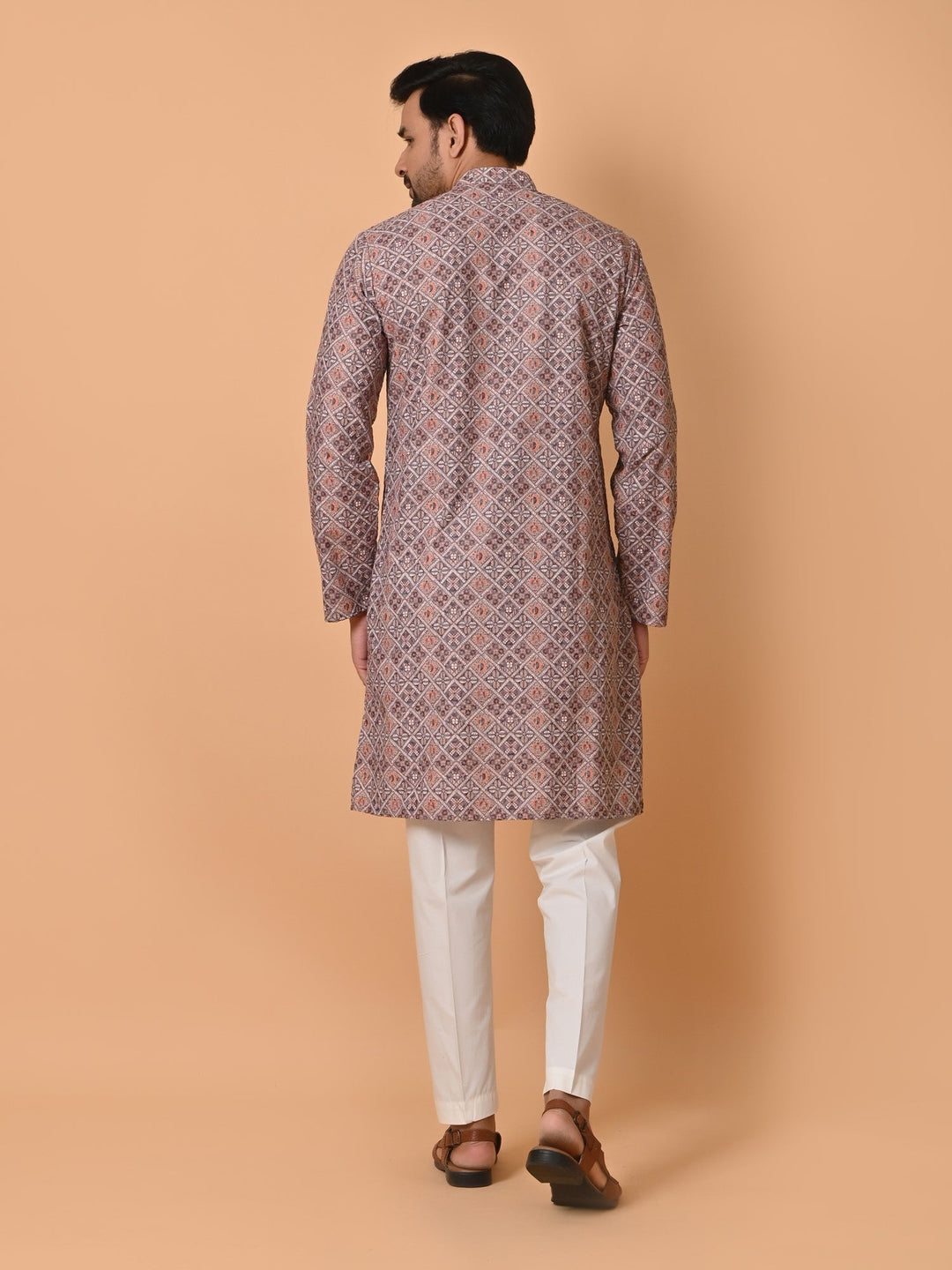 Chikan Brown Kurta Set