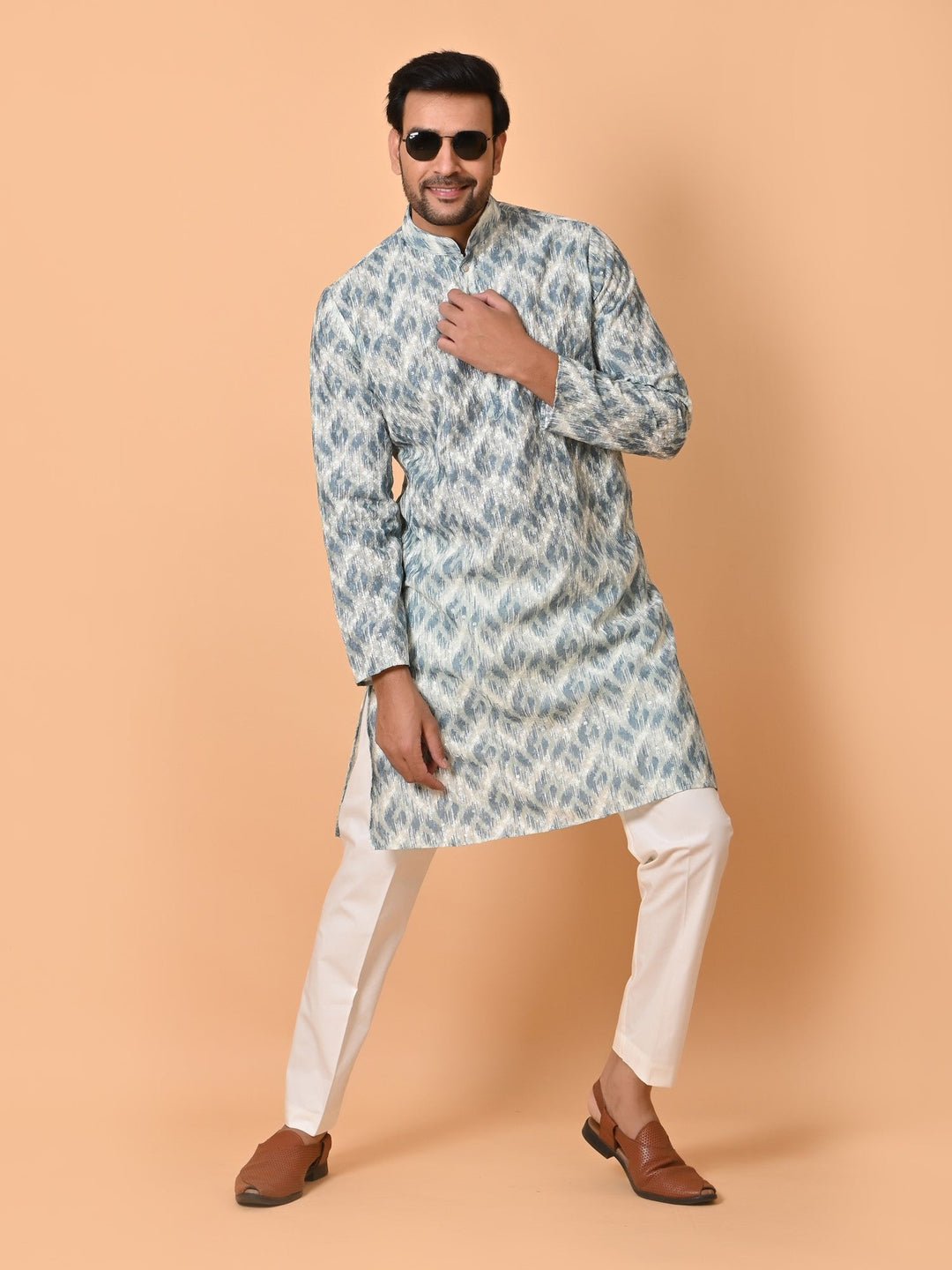 Chikan Green Kurta Set