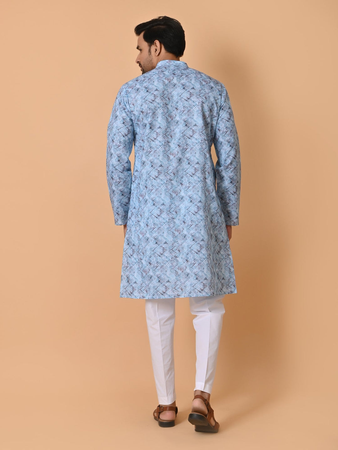 Geometric Blue Kurta Set