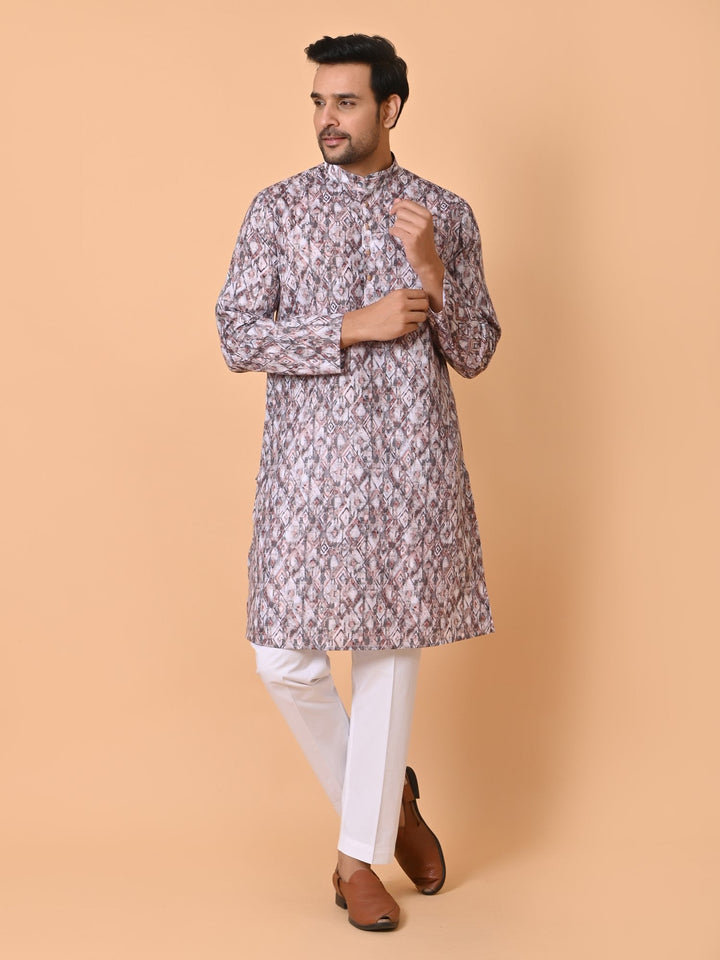 Geometric Brown Kurta Set