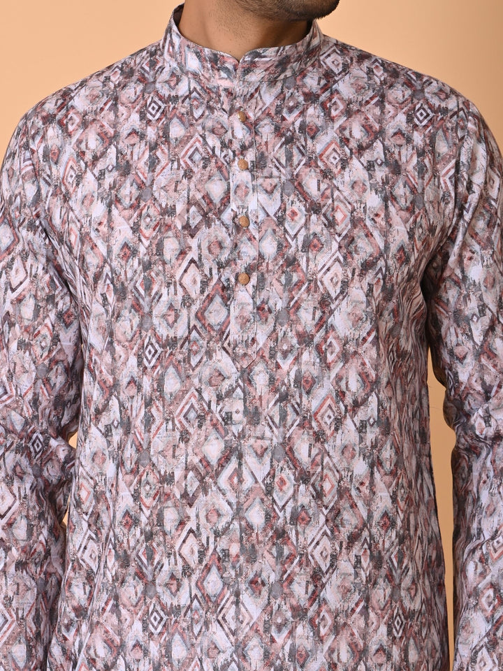 Geometric Brown Kurta Set