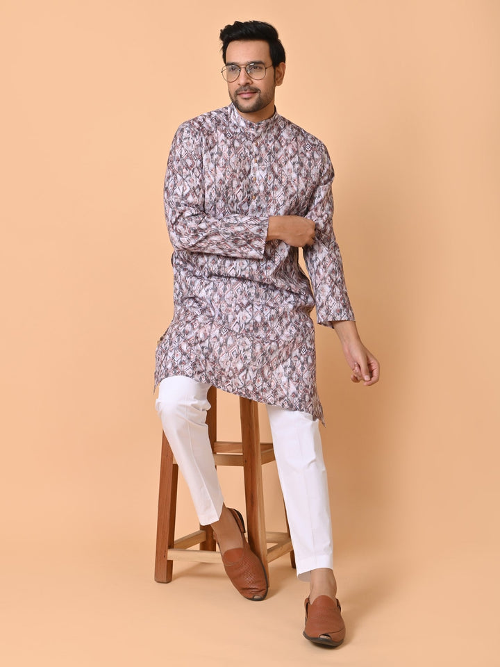 Geometric Brown Kurta Set