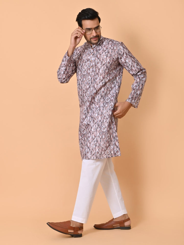 Geometric Brown Kurta Set