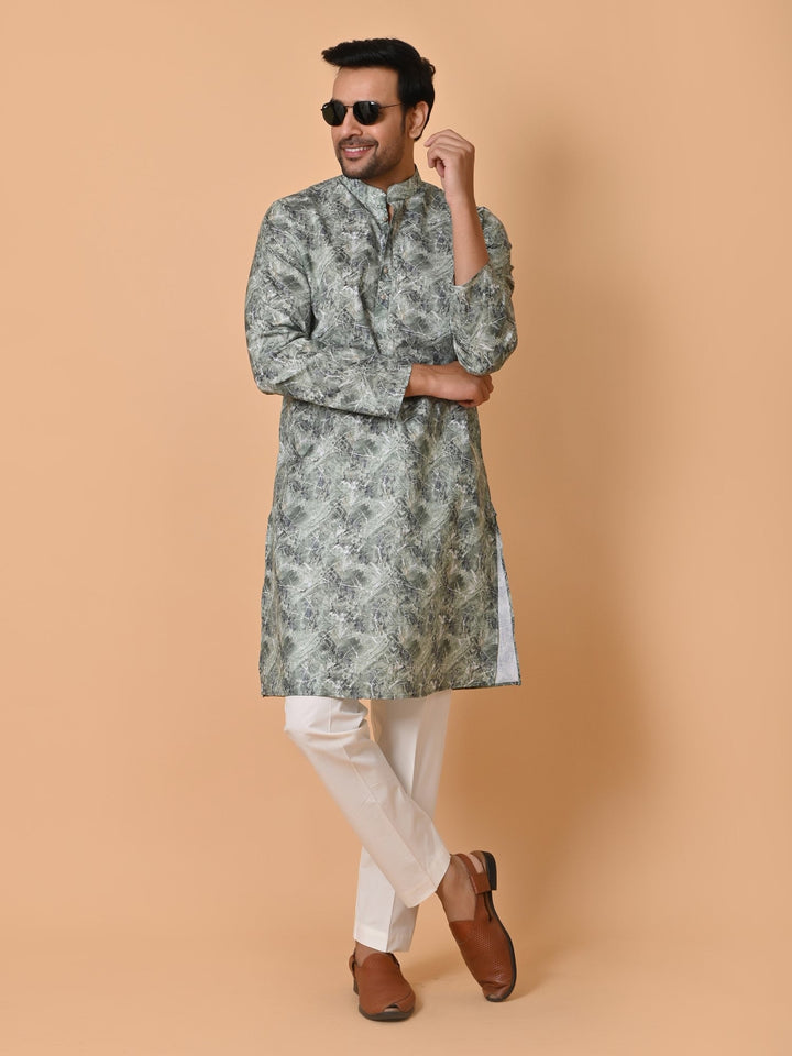 Textured Green Kurta Set