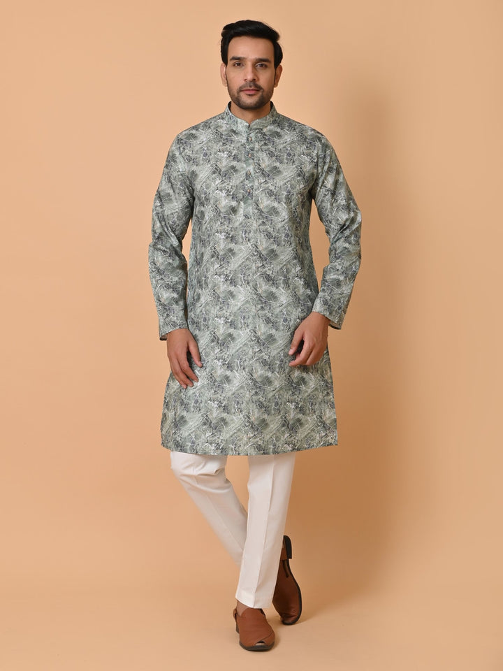 Textured Green Kurta Set