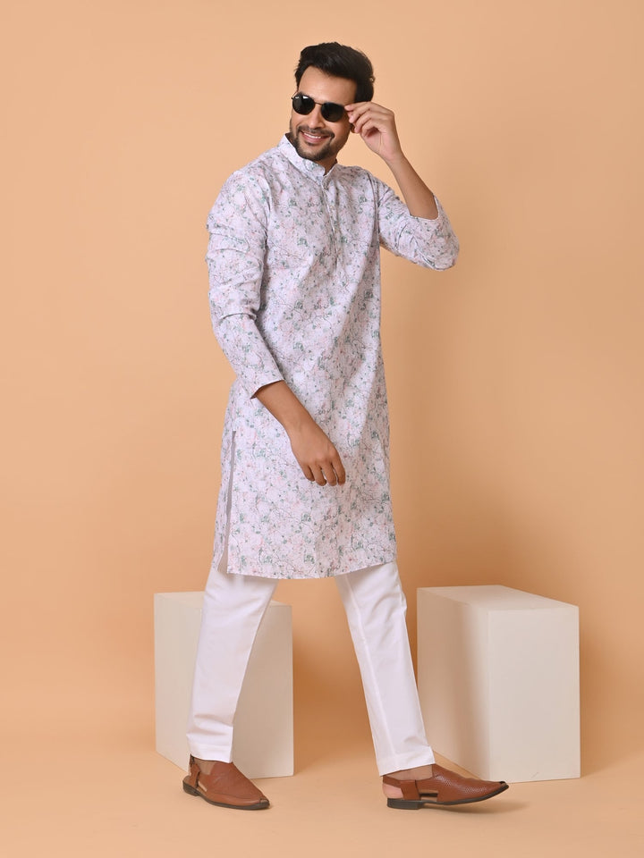 Abstract White Kurta Set