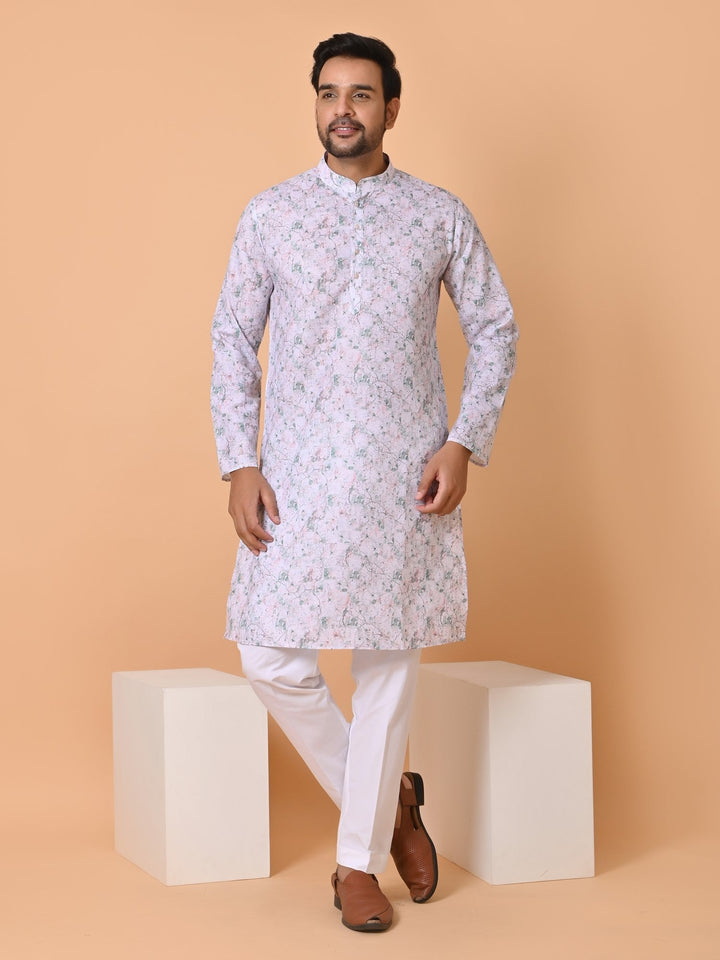 Abstract White Kurta Set