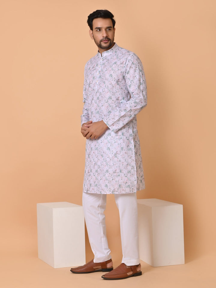 Abstract White Kurta Set