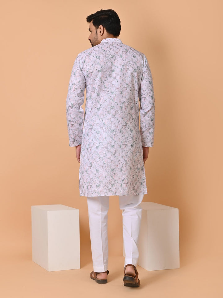 Abstract White Kurta Set