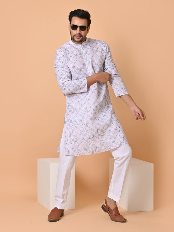 Abstract White Kurta Set