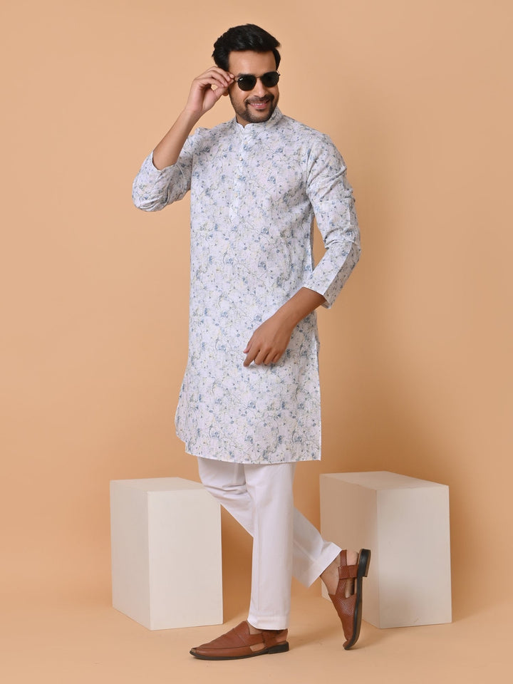 Abstract White Kurta Set