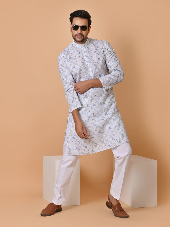 Abstract White Kurta Set