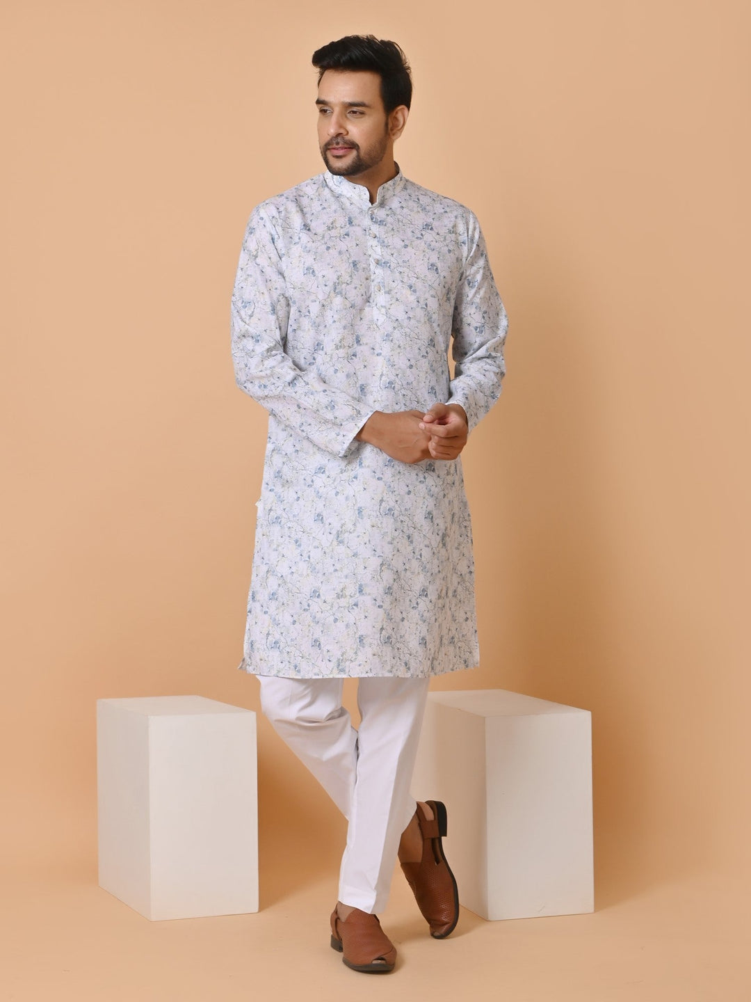 Abstract White Kurta Set